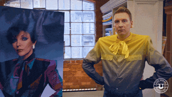 Joan Collins 80S GIF by The Great British Sewing Bee