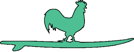 beachandbarn giphyupload beach surfing rooster Sticker