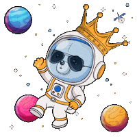 Waving Outer Space Sticker by PandaPals