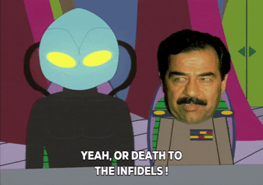 talking saddam hussein GIF by South Park 