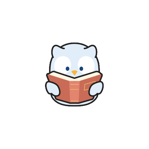 anirollz giphyupload book reading owl Sticker