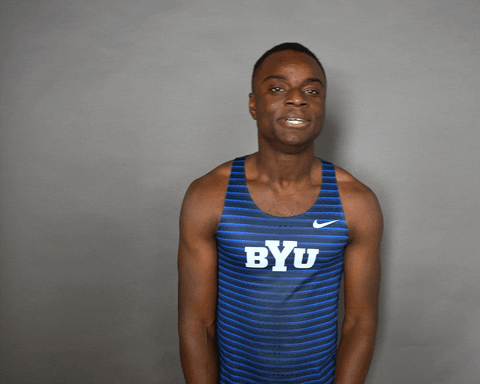 Celebrations Trackfield GIF by BYU Cougars