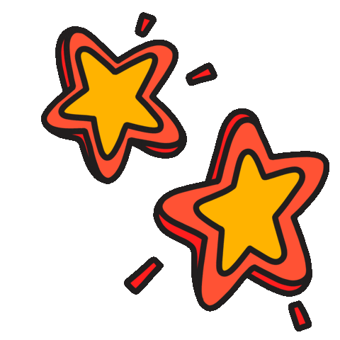 Star Orange Sticker by Poppy Deyes