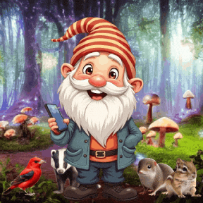 Cute Gnome Taking A Selfie GIF