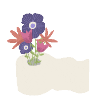 Best Wishes Flower Sticker