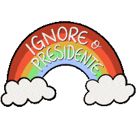 letralou lettering arcoiris ignore presidente Sticker