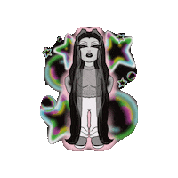 Long Hair Pink Sticker