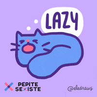 Tired Cat GIF by Eledraws (Eleonore Bem)