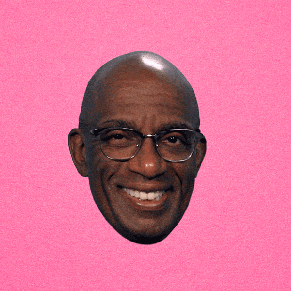 Video gif. Al Roker, an American weathercaster, grins and sends us a wink. His eye sparkles and a star emanates out from his head.