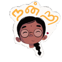 Tamil Nandri Sticker by Rafflesia Illustration