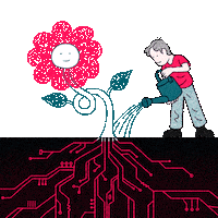 tim_peacock tech plant growing timpeacock Sticker