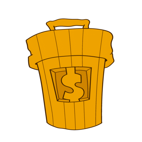el_caslu giphyupload gold trash dollar Sticker