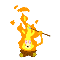 Camping Toasted Marshmallow Sticker by Zachary Sweet