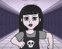luaart running run bad girl ally ahern GIF