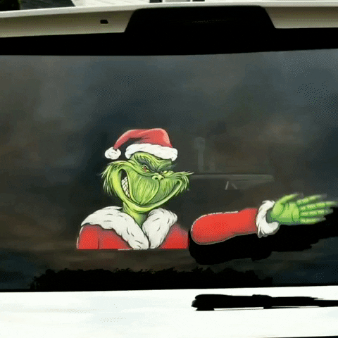 Waving The Grinch GIF by WiperTags Wiper Covers