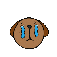 tokayares dog sad cry tears Sticker