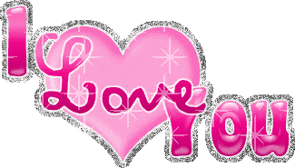 I Love You Glitter Sticker