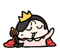 bori2sum excited queen top king Sticker