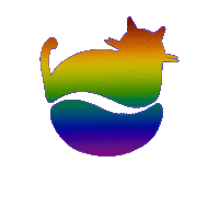 tabbycatcoffee cat coffee cats rainbow cat Sticker