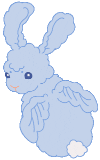 tinypavilion bunny rabbit flying clouds Sticker