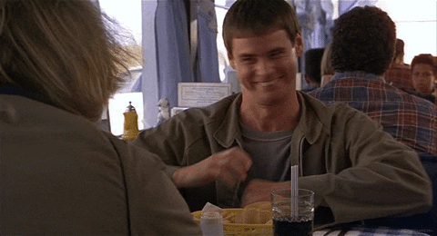 Movie gif. An excited and agreeable Jim Carrey as Lloyd in Dumb and Dumber crosses his arms and says, “I like it a lot.”