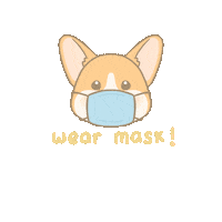 hellopitto health mask covid corgi Sticker