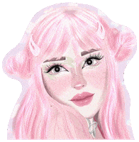 Spiritedartwork pink japanese cute girl make up Sticker