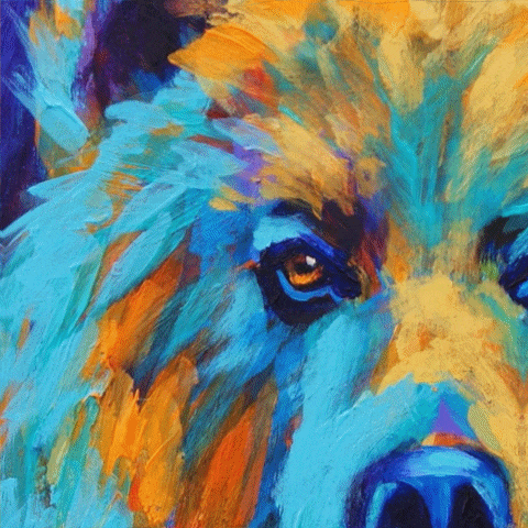 Pipercreations Oilpainting Bear Art Gifs Color GIF