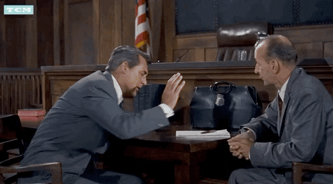 Movie gif. Cary Grant as Roger in North by Northwest. He's in a court and he climbs onto a table, clearly tired. He flops on the table, ready to sleep.