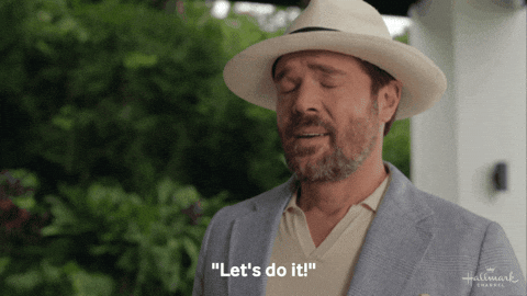 Elizabeth Henstridge Lets Do It GIF by Hallmark Channel