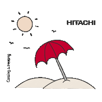 Mood Beach Sticker by Hitachi Cooling & Heating