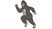 kameronian gorilla kameronians running gorilla training gorilla Sticker