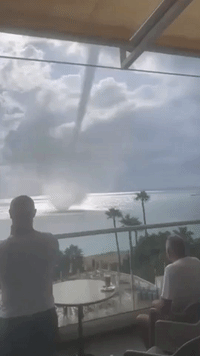 Hotel Balcony Gives Guests Amazing View of Cyprus Waterspout