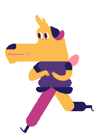 Dog Running Sticker
