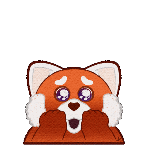 Red Panda Love Sticker