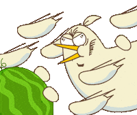 Chicken Watermelon Sticker by BadTimeStories