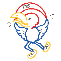 Happy Kansas Jayhawks Sticker by University of Kansas