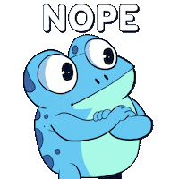 No Way Frog Sticker by Croakey