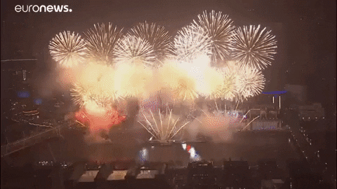 Happy New Year Fireworks GIF by euronews