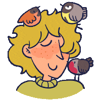 sparo_art bird cottagecore oiseau sparo Sticker
