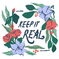 debbiemarentesduclaud flowers lettering real keep it real Sticker