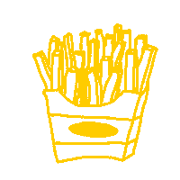 French Fries Orange Sticker