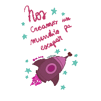 isativarte pink space spaceship oasis Sticker