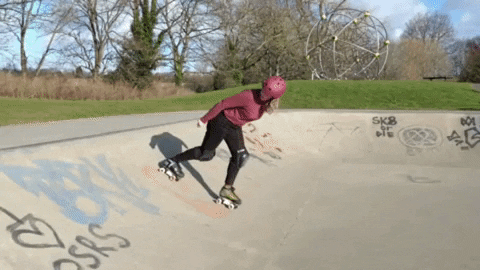 ChicksInBowls giphygifmaker rollerskate rollerskating cibtricktionary GIF