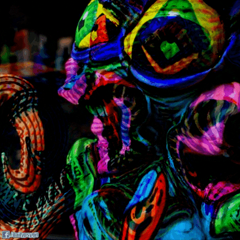 balazsvarga giphyupload psychedelic monster colorful GIF