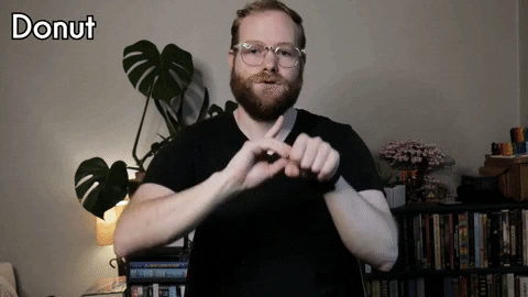 roganshannon giphygifmaker asl deaf donut GIF