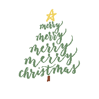 Merry Christmas Calligraphy Sticker