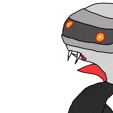 Robot Vampire Sticker by Paft Drunk