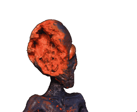 Extra Terrestrial Middle Finger Sticker by The Horror Section