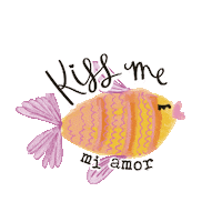 Kiss Me Fish Sticker by Colorful arte y diseño